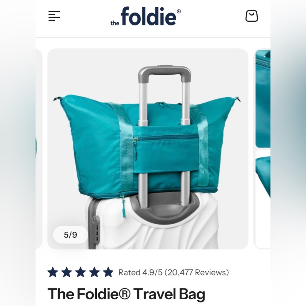 New never used Foldie travel bag teal - Picture 8 of 14